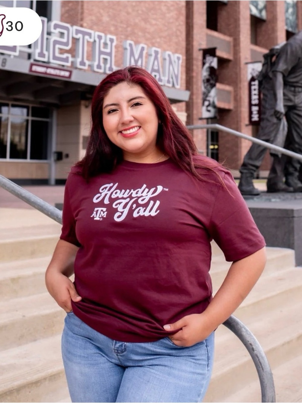 Texas A&M Aggie Maroon "Howdy Y'all" Short-Sleeve T-Shirt